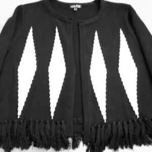 Marble black & white cropped open cardigan ☘️3/$20